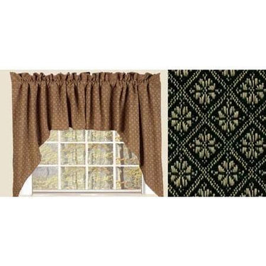 Black Nutmeg Kingston Jacquard Swag Lined SW310011 - The Fox Decor